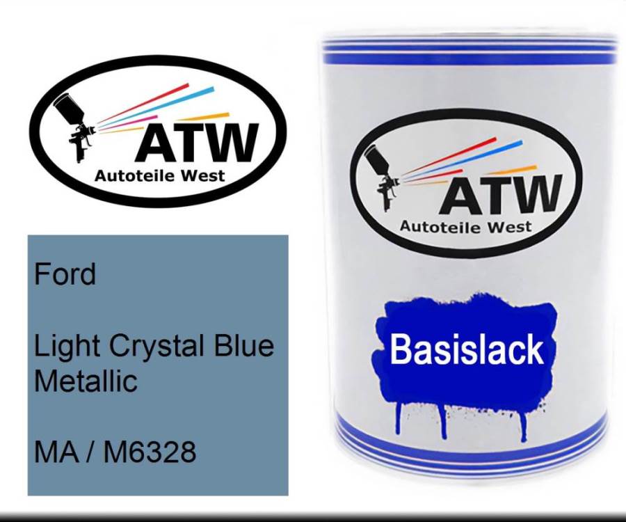 Ford, Light Crystal Blue Metallic, MA / M6328: 500ml Lackdose, von ATW Autoteile West.
